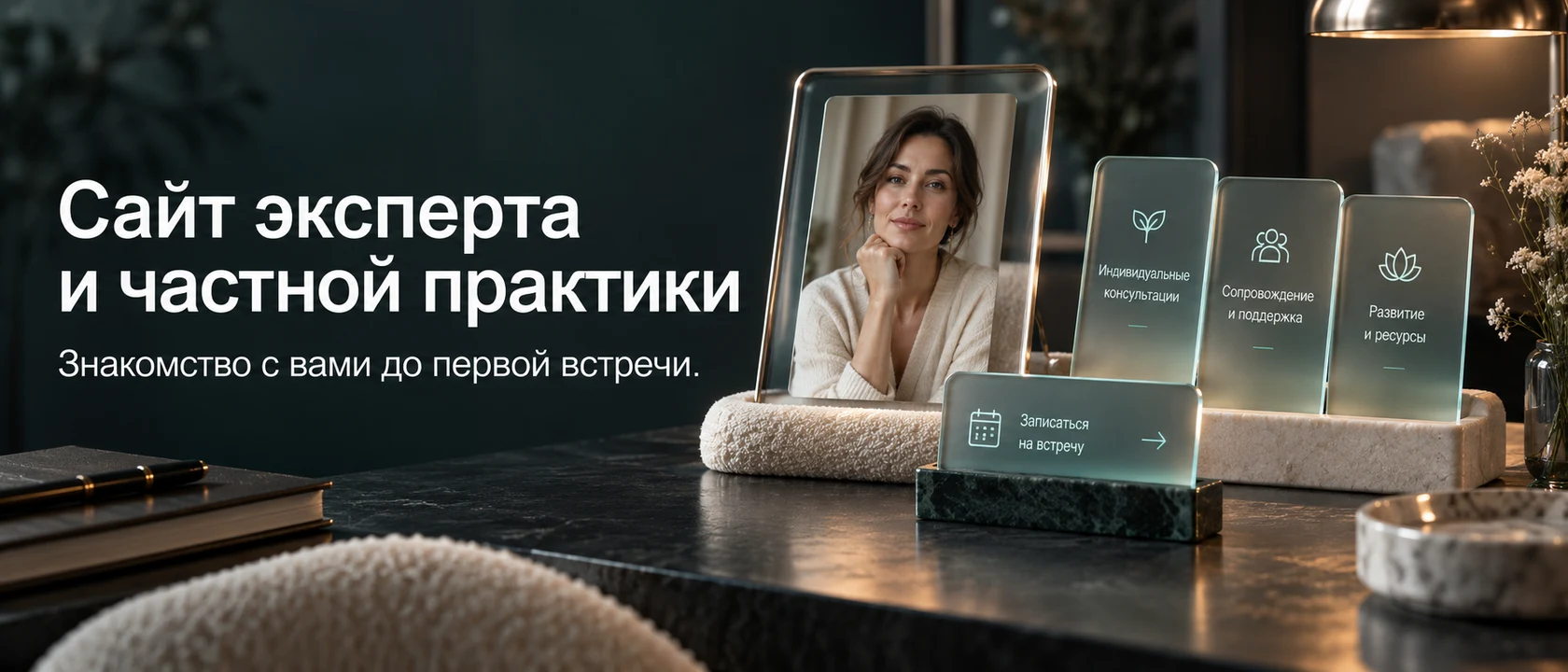 Иллюстрация услуги «Сайт эксперта и частной практики». Знакомство с вами до первой встречи.
